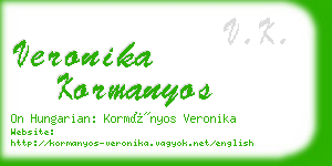 veronika kormanyos business card